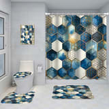 Bathroom Five-piece Set, Shower Curtain, Three-piece Mat Set, Aluminum Alloy Decorative Painting - Image 12