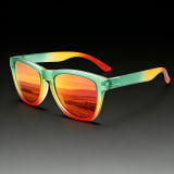 Retro Square Sunglasses With Colorful Reflective Lenses That Block UV Rays. Suitable For Both Men And Women. Available In Multiple Colors. Great For Daily Commuting And Versatile Eyewear. - Image 1