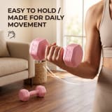2x2kg Pink Dumbbell Set - 4kg Total, Comfort Grip Hand Weights For Home Workout, Fitness & Light Training - Image 4