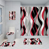 Bathroom Five-piece Set, Shower Curtain, Three-piece Mat Set, Aluminum Alloy Decorative Painting - Image 35