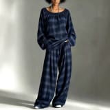 Womens Plaid Distressed Street-Style Color-Block Set - Image 4