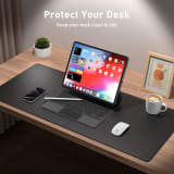 PU Leather Desk Pad Protector, Non Slip Waterproof Desk Blotter And Mouse Pad For Laptop, Writing, Office And Home, Black - Image 3