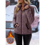 Double-Sided Fleece Zip-Up Cardigan - Casual Plush Hooded Jacket for Men Women Winter Warm Outerwear - Image 8