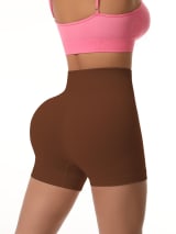 Women's High Waist Seamless Biker Shorts, Ribbed Textured Butt Lifting Tummy Control Fitness Yoga Workout Athletic Shorts - Image 7