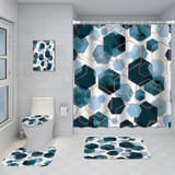 Bathroom Five-piece Set, Shower Curtain, Three-piece Mat Set, Aluminum Alloy Decorative Painting - Image 11