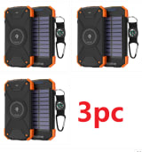 Solar-Powered Wireless Power Bank, 10,000 MAh, IP66 Waterproof Charger, Portable Outdoor Emergency Mobile Power Source - Image 9
