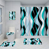 Bathroom Five-piece Set, Shower Curtain, Three-piece Mat Set, Aluminum Alloy Decorative Painting - Image 47