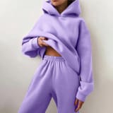 2026 Women's Autumn And Winter New Sales In Europe And America Casual Fashion With Thick Velvet And Warmth, Long Sleeve Hoodie And Pants, Two Piece Set - Image 18