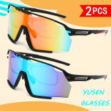 2-piece Stylish Outdoor Large-frame Sunglasses. One-piece Colorful Coated Film Lenses. Multiple Color Combinations. Suitable For Daily Leisure, Outdoor Activities, Cycling, Hiking, Etc. - Image 2