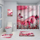 Bathroom Five-piece Set, Shower Curtain, Three-piece Mat Set, Aluminum Alloy Decorative Painting - Image 25