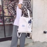 Harajuku Canvas Bags Students Handbag With Pockets Preppy Buckpack Shoulder Bag For Women Shoolbags - Image 5