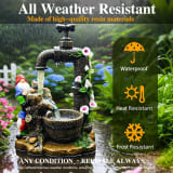Solar Garden Gnomes Lights Outdoor Statues Yard Decorations Gifts For Mom 10INCH Resin Fountain Figurine Lights,IP65 Waterproof, Patio Lawn Balcony Art. - Image 4