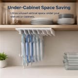 Under-cabinet Multi-slot Pot Lid Organizer With A Built-in Lid Rack - Image 1