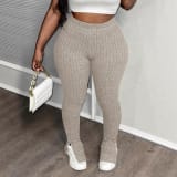 European And American-style High-waisted, Tight-fitting, Stretchy Side-slit Leggings - Image 4