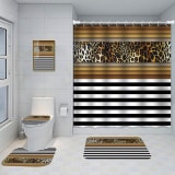 Bathroom Five-piece Set, Shower Curtain, Three-piece Mat Set, Aluminum Alloy Decorative Painting - Image 16