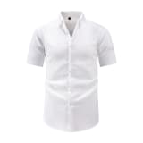 Jiachuan Cross-Border Summer Short-Sleeved Men's Shirt With Wave Texture, Beach Vacation Fashion Shirt, Men's Lapel T-Shirt - Image 6