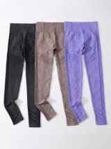 Women Seamless High Waist Yoga Leggings 3 Pack, Ribbed Textured Workout Pants, Butt Lifting Tummy Control Athletic Gym Running Leggings For Fitness - Image 16