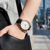 Simple And Casual Lychee-pattern Leather Quartz Watch - Image 8