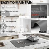 Diatomaceous Earth Kitchen Counter Drying Mat - Absorbent Heat Resistant Coaster for Coffee Bar Sink Area Easy Clean Stain Resistant Table Pad - Image 4