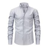 Jiachuan Cross-Border European And American Elastic Non-Iron Men's Shirt Long Sleeve Digital Print Striped Casual Fashion Shirt Men's Clothing - Image 9