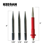 4 Piece Nail Setter & Center Punch Set 4" Wood Metal Super Impact Resistance USA - Image 12