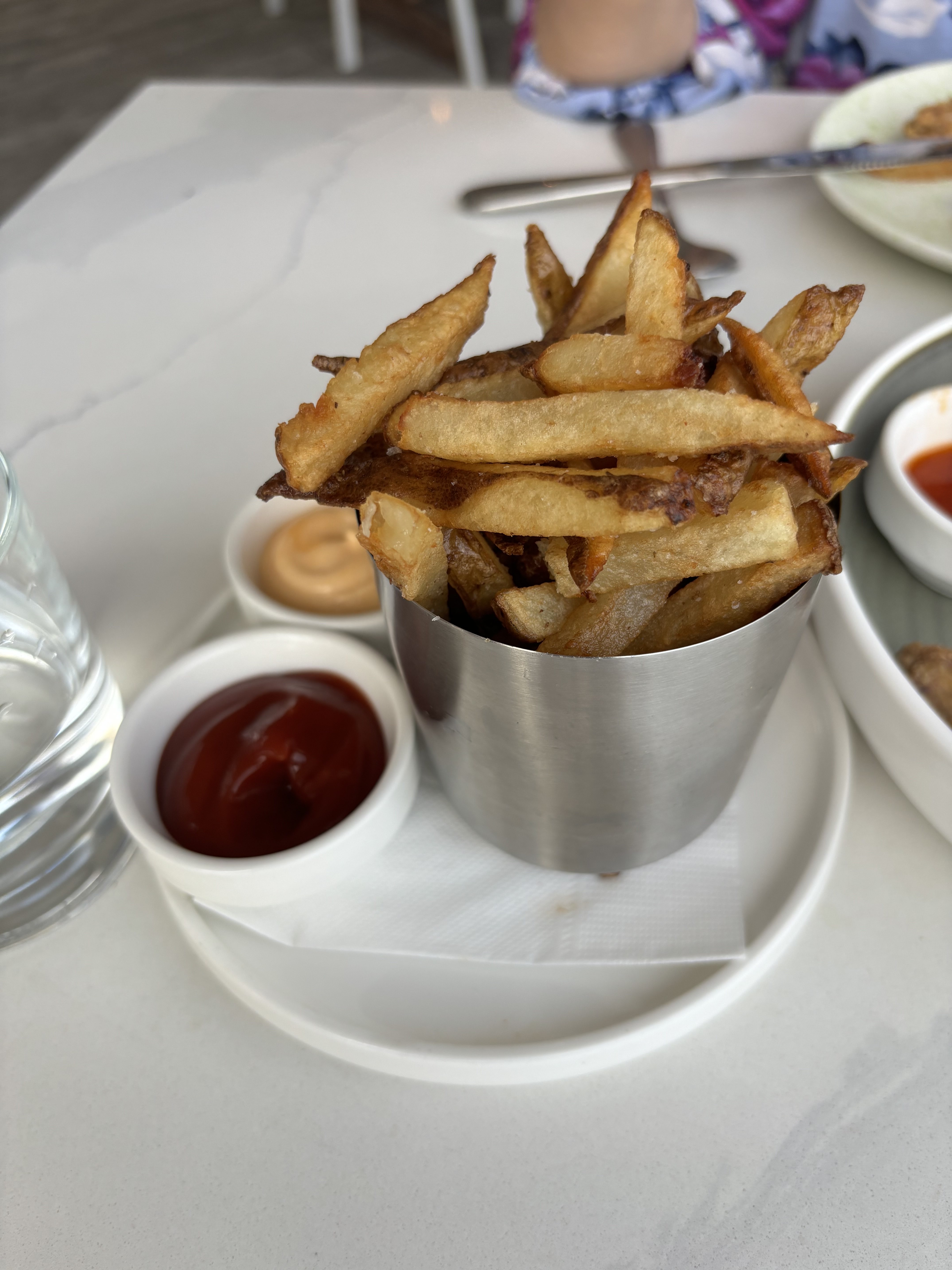 Mom had to get an order of fries to go with her fried chicken!