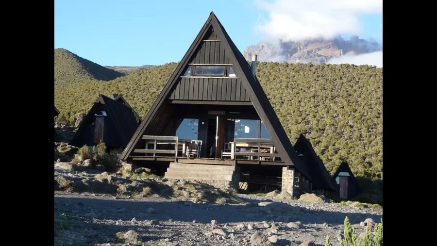 Mandara Hut surrounded by rainforest on the Marangu Route