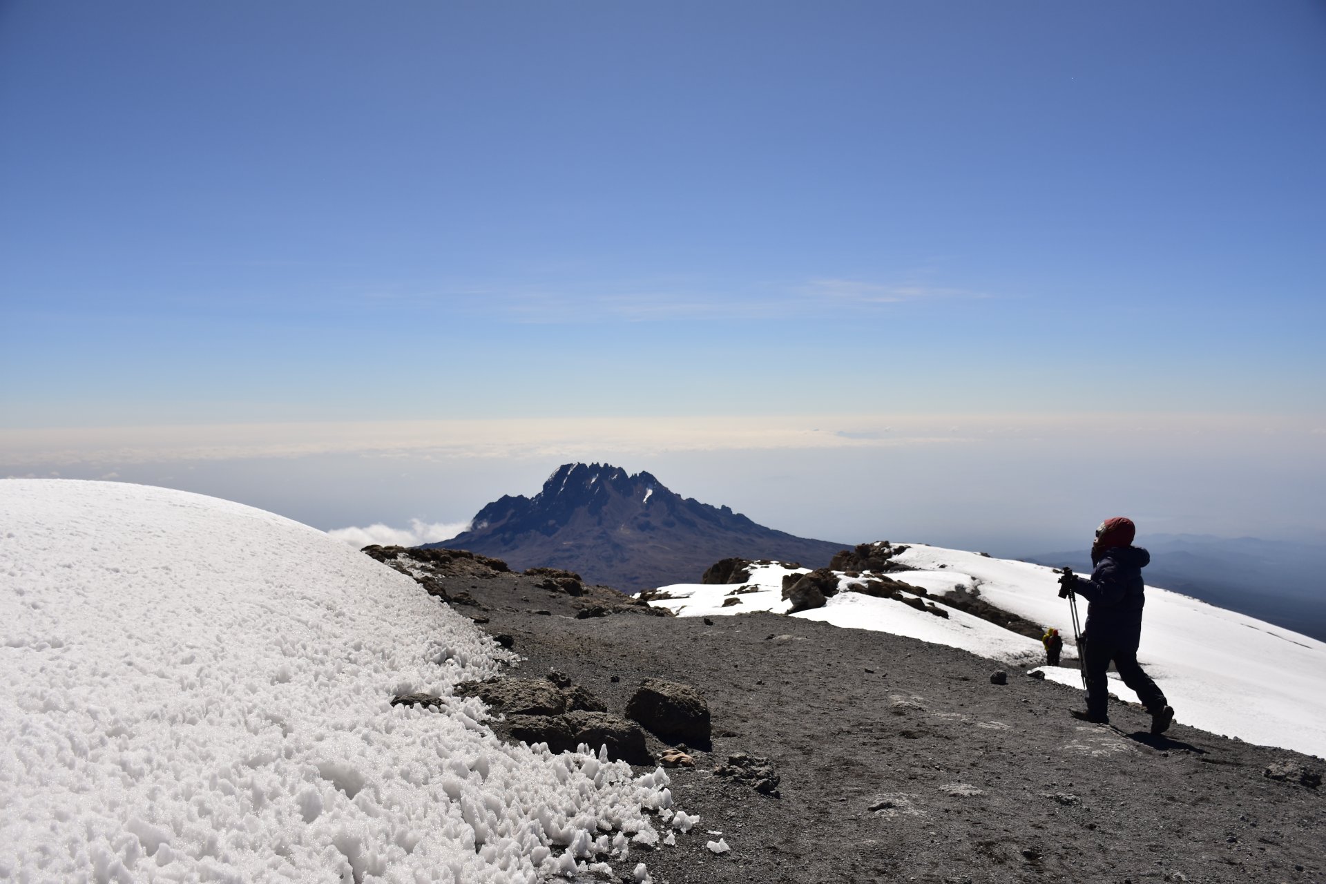 Trekkers climbing Mount Kilimanjaro across different routes and ecological zones