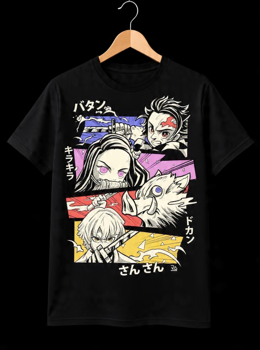 Demon Slayer Character Collage T-Shirt - Kimetsu no Yaiba Anime Merchandise
