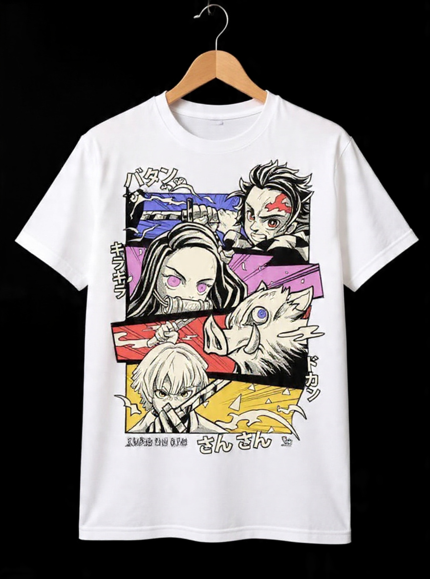 Demon Slayer Character Collage T-Shirt - Kimetsu no Yaiba Anime Merchandise
