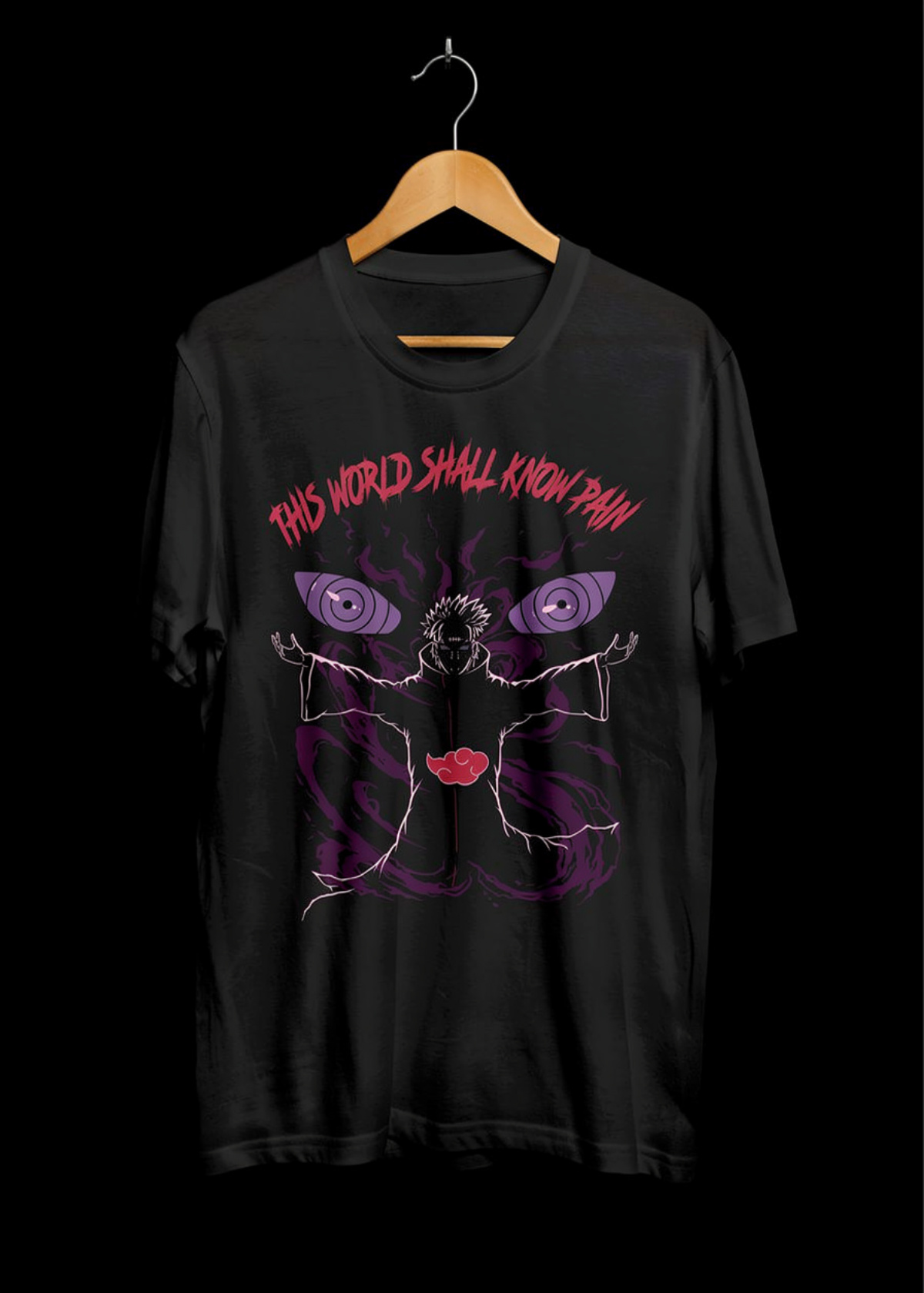 This World Shall Know Pain" Naruto Akatsuki Graphic T-Shirt