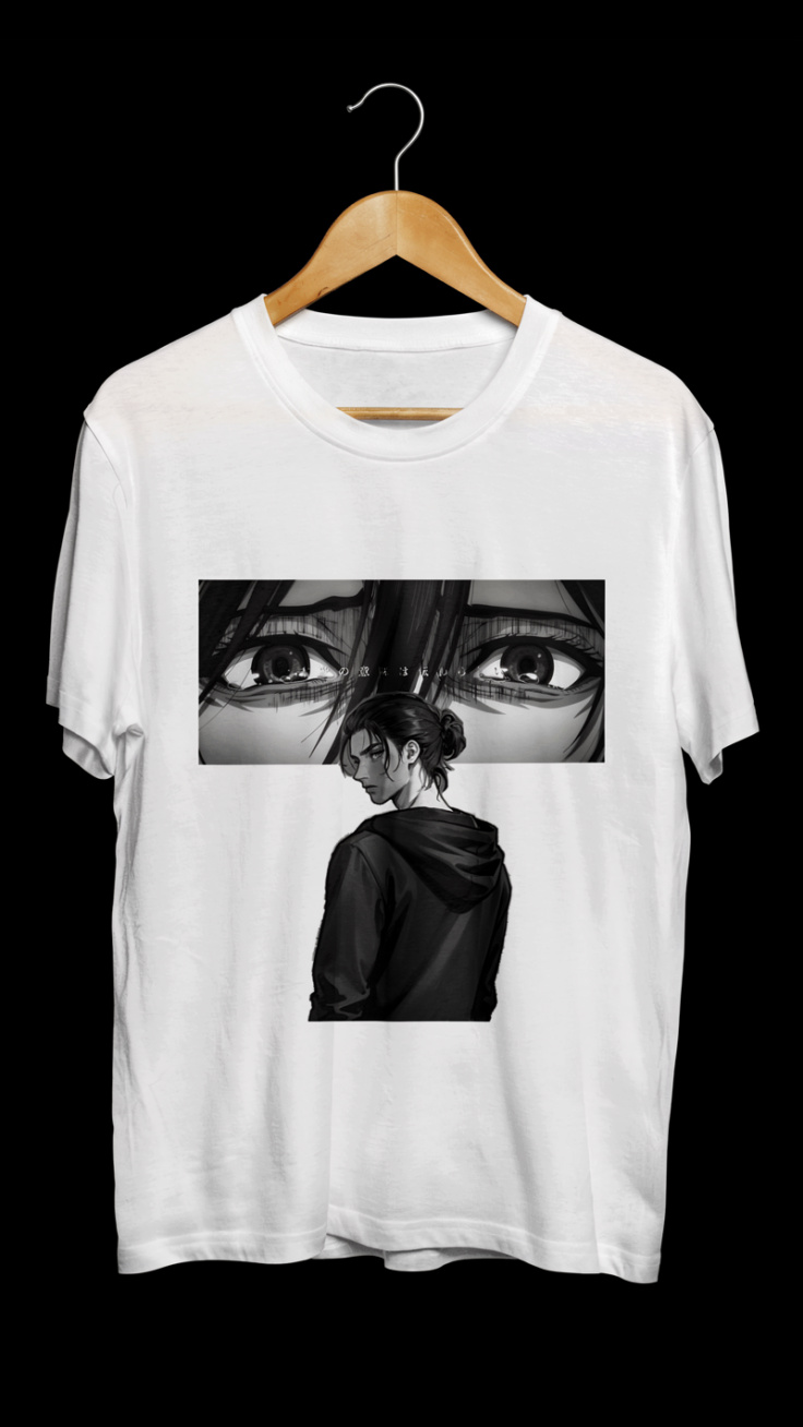 Attack on Titan "Eren And Mikasan Gaze" Minimalist Graphic T-Shirt