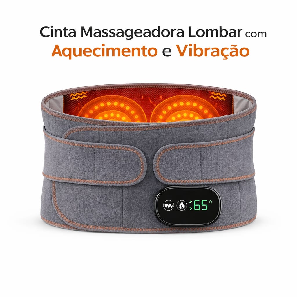Cinta Massageadora Lombar com Aquecimento e Vibração