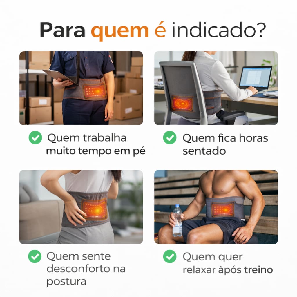 Indicado para quem trabalha em pé ou sentado