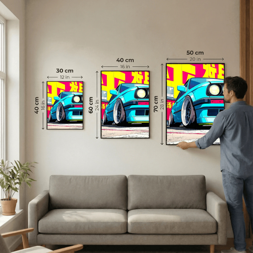 Neon Street Beast – Retro Turbo Car Art Print