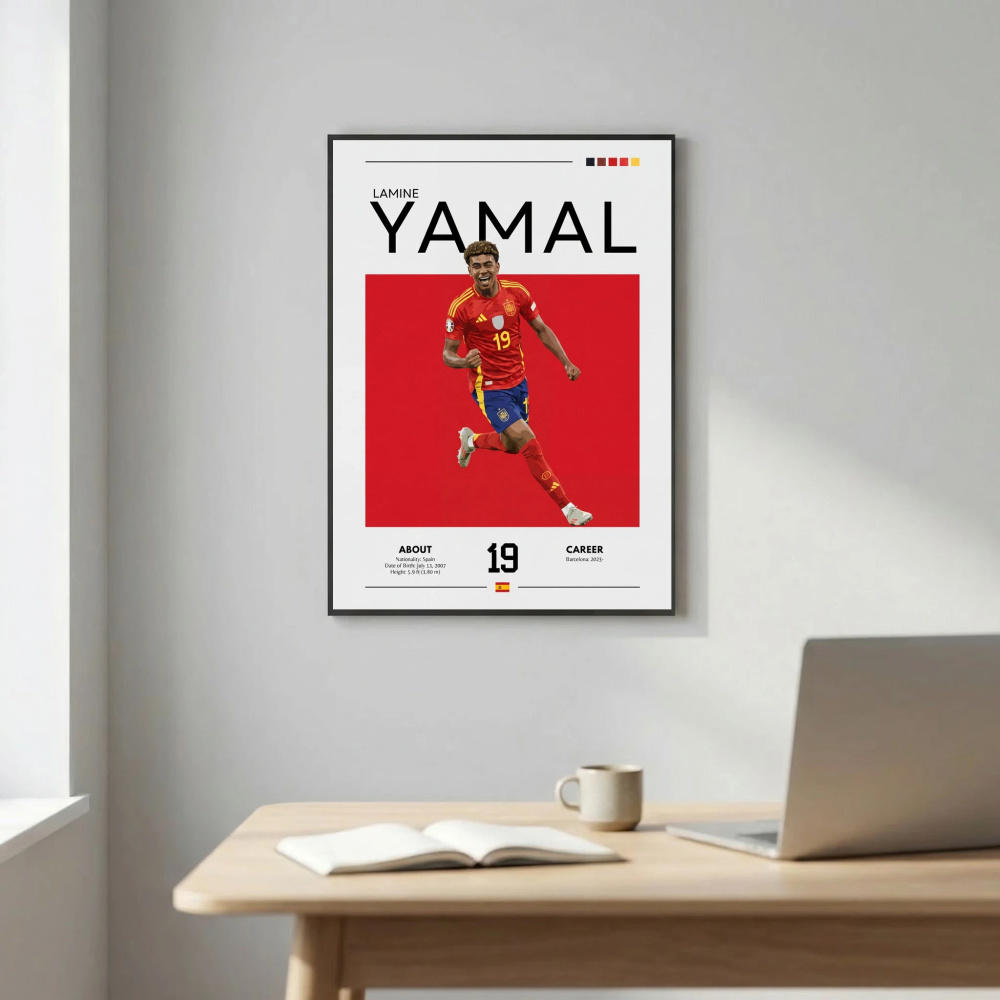 Lamine Yamal Spain Football Poster – Modern Sports Wall Art