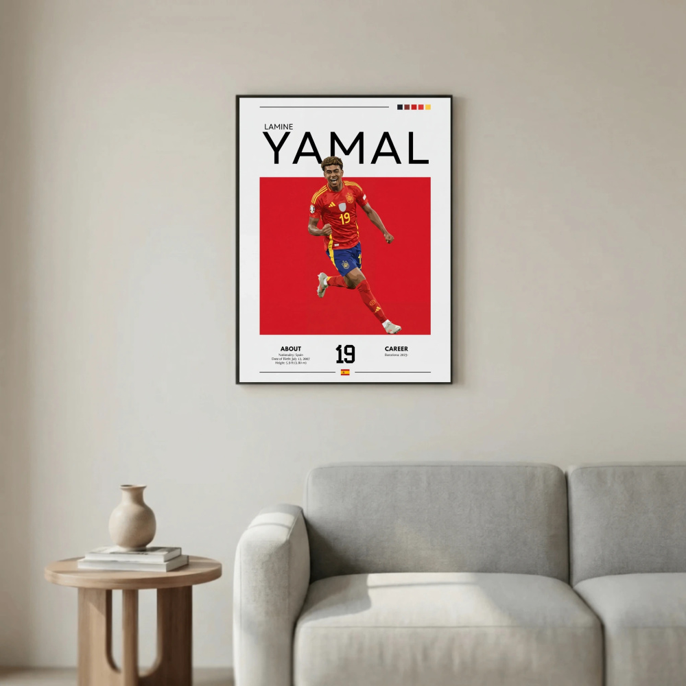 Lamine Yamal Spain Football Poster – Modern Sports Wall Art