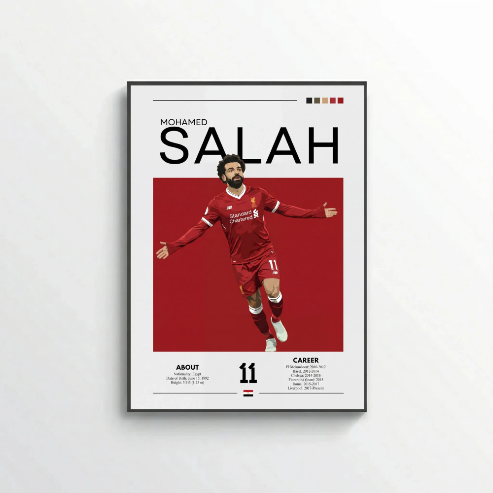 Mohamed Salah Football Poster – Modern Sports Wall Art