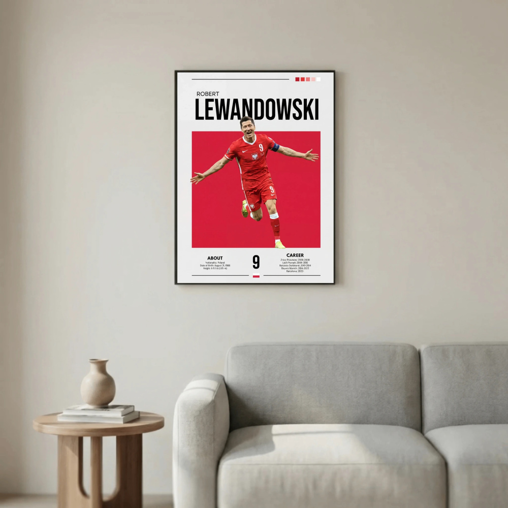 Robert Lewandowski Football Poster – Modern Sports Wall Art