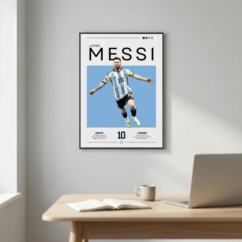 Lionel Messi Football Poster – Modern Sports Wall Art