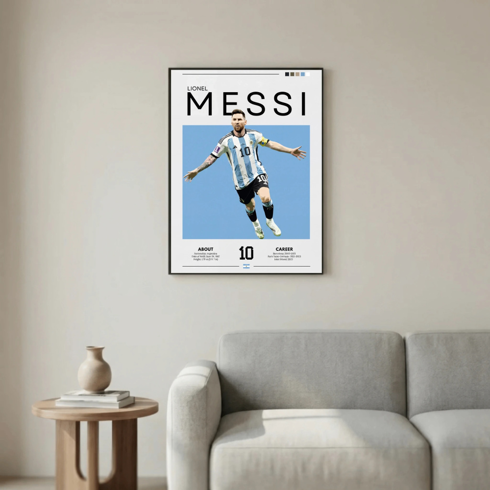 Lionel Messi Football Poster – Modern Sports Wall Art