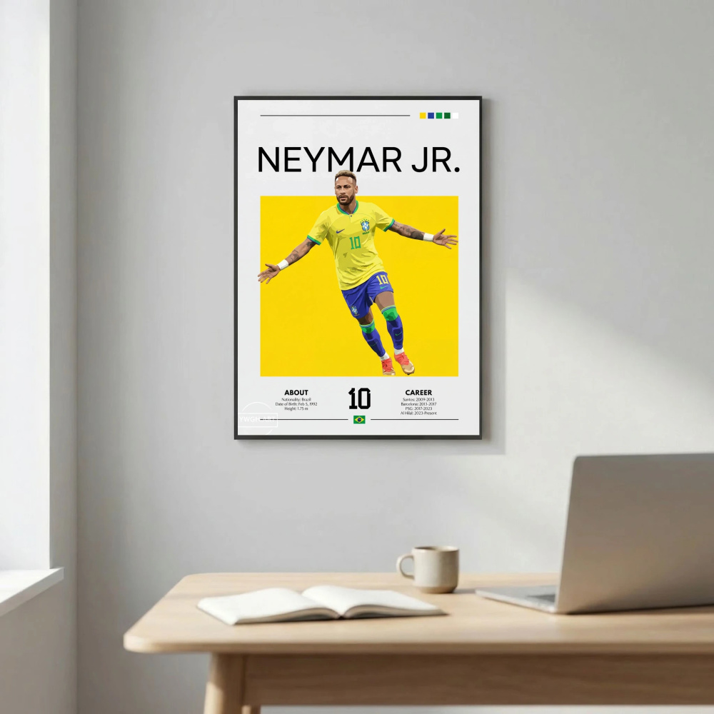 Neymar Jr Football Poster – Modern Sports Wall Art