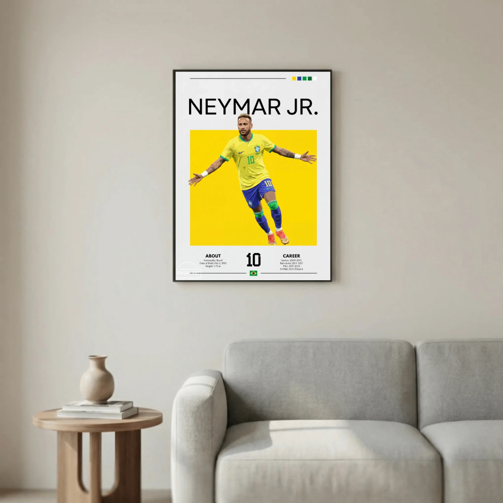 Neymar Jr Football Poster – Modern Sports Wall Art