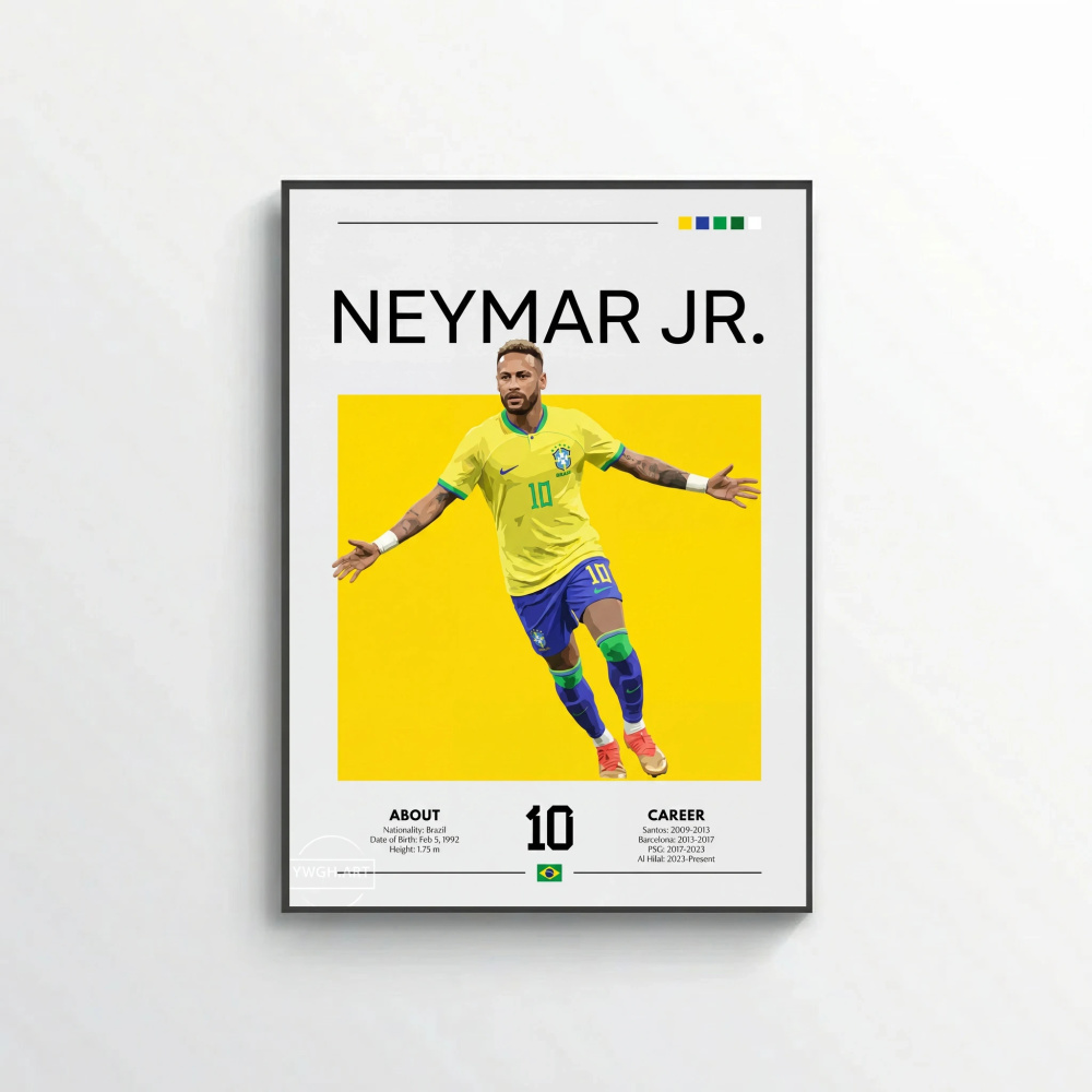 Neymar Jr Football Poster – Modern Sports Wall Art