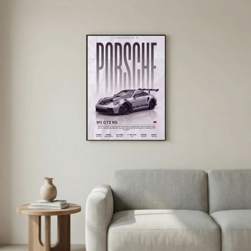 Porsche 911 GT3 RS Poster – Modern Supercar Wall Art