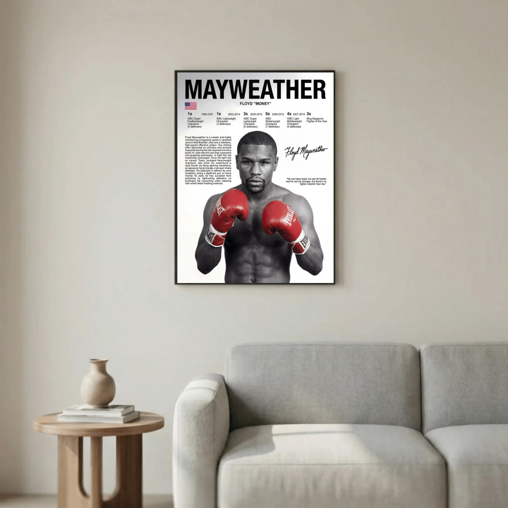Floyd Mayweather Boxing Poster – Modern Champion Wall Art
