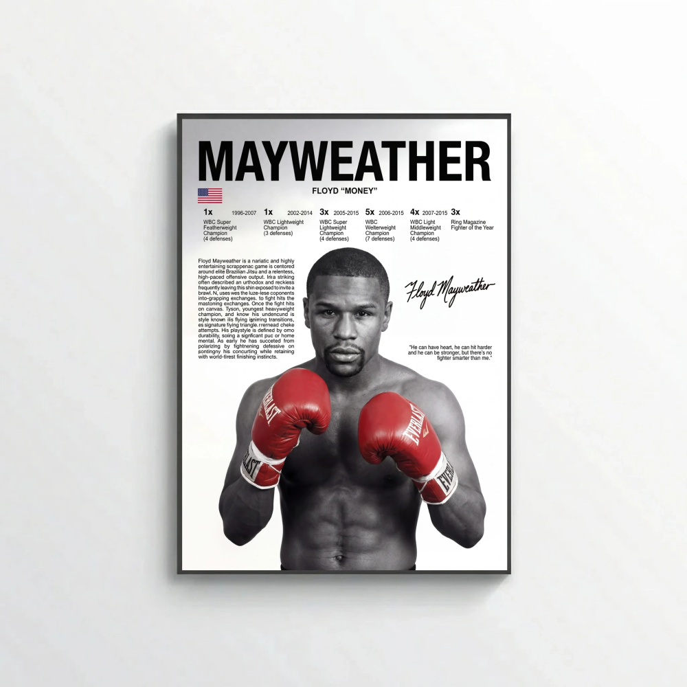 Floyd Mayweather Boxing Poster – Modern Champion Wall Art