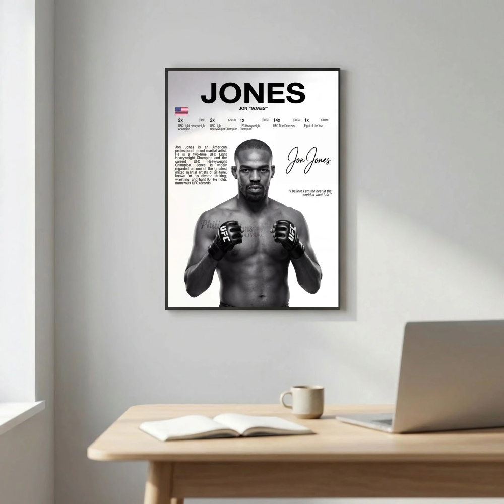 Jon Jones UFC Poster – Modern MMA Wall Art