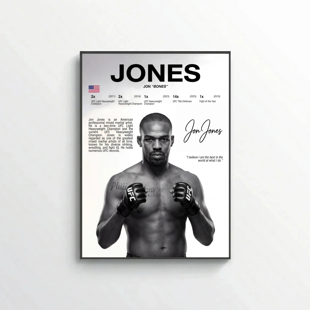 Jon Jones UFC Poster – Modern MMA Wall Art