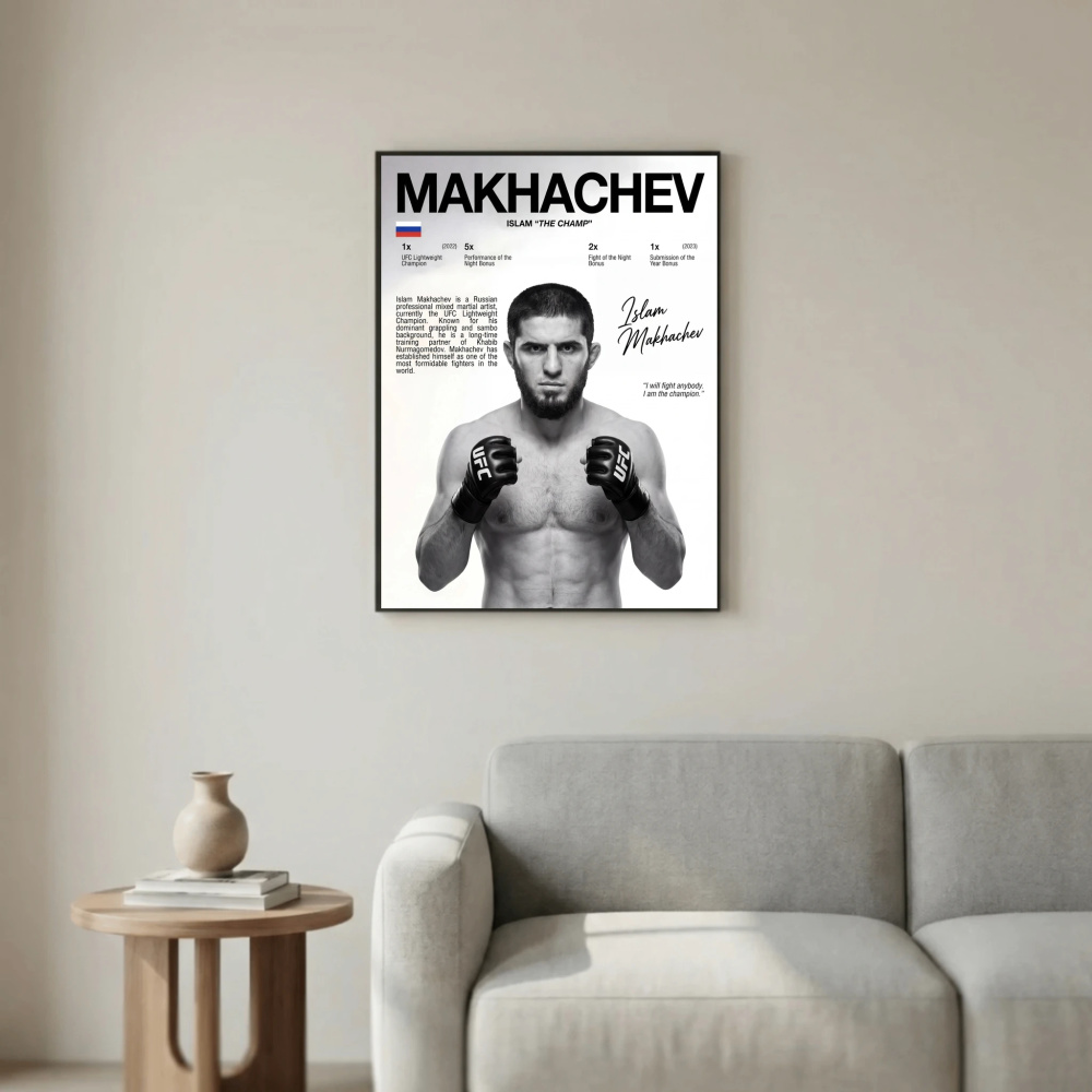 Islam Makhachev UFC Poster – Modern MMA Wall Art